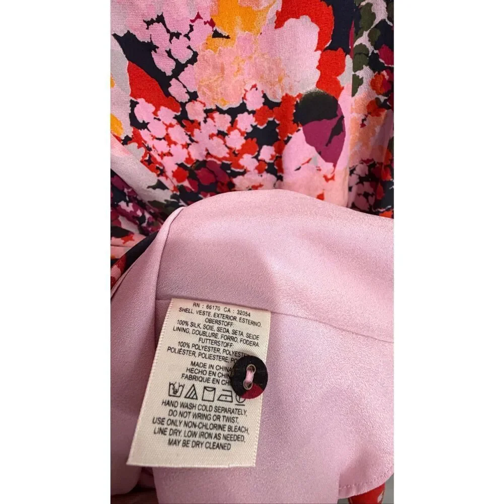 Anthropologie Maeve printed silk wrap dress size 16